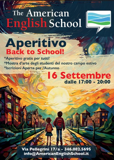 Invitation to Aperitivo party Back to School, 16 Settembre.